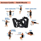 Home Workout Resistance Stretch Band Tubes with Handle