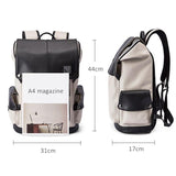 Anti-theft Waterproof Faux Leather Travel Backpack with USB Port for Men