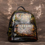 Ohja Wax Embossed Leather Travel Backpack by Wolph